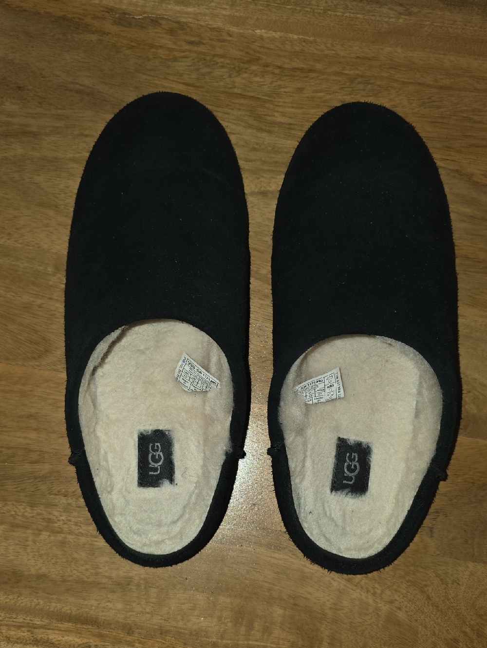 UGG Black Shearling-Lined Slippers